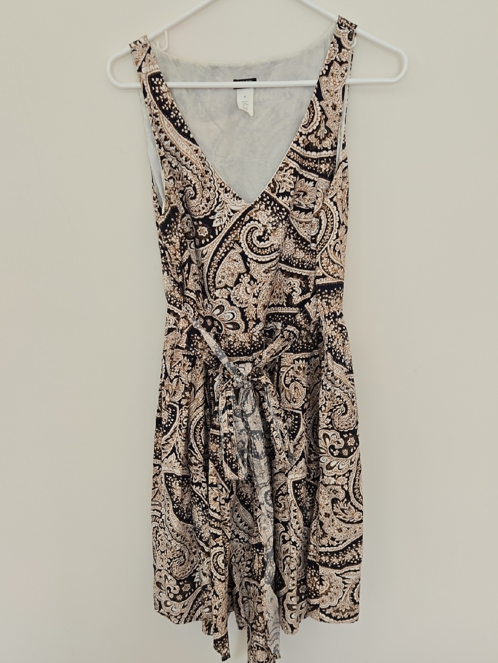 J. Crew Sleeveless Paisley 100% Cotton dress with tie detail classic size 10